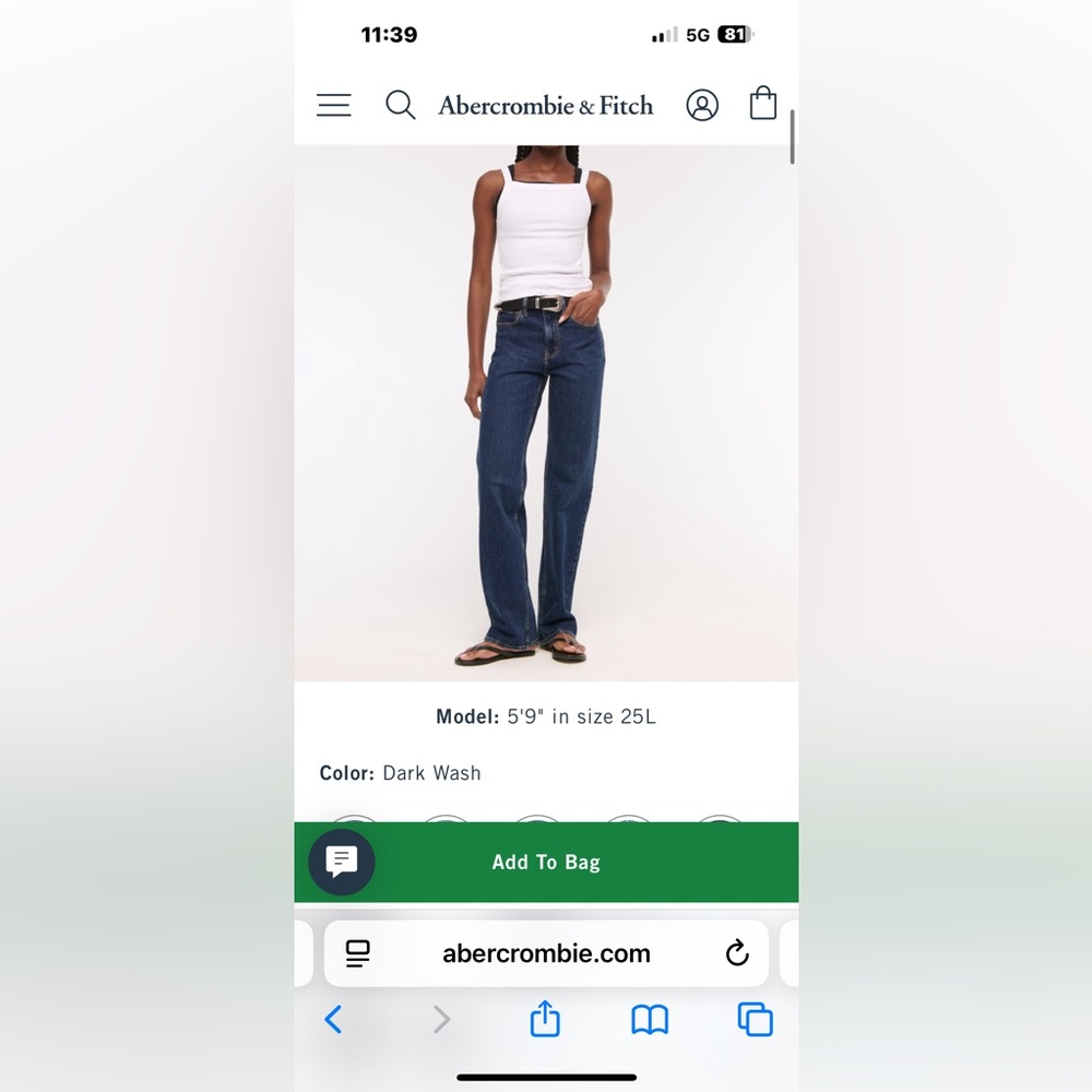 Abercrombie & Fitch Dark Wash Women Jeans